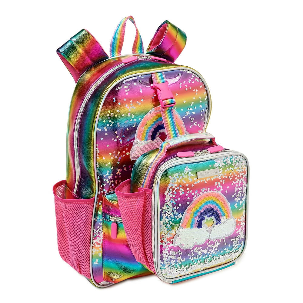 Limited Too - Limited Too Kids Girls' Backpack with Lunch Bag: Rainbow ...