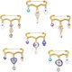 thumbnail image 1 of Broches de 6 estilos: Broche de ojo azul con diamantes de imitación, broche de ojo azul de la suerte, broches con forma de manos, dijes esmaltados para ropa, bolsos y bufandas de mujer., 1 of 5