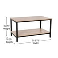 thumbnail image 6 of Emma + Oliver Minimalist Industrial Driftwood Finished Engineered Wood Coffee Table with Black Steel Tube Frame and Lower Storage Shelf, 6 of 14
