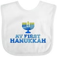 thumbnail image 3 of Inktastic My First Hanukkah with Menorah Boys or Girls Baby Bib, 3 of 4