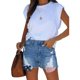 thumbnail image 1 of Txlixc Jeans cortos para mujeres, patrones estelares de rayas de agujeros rotos Txlixc  moda, 1 of 5