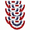 8 Pack 1.5x3 Feet, variant on 4 Pack USA Pleated Fan Flag, 3 X 6 Feet American US Bunting Flag Patriotic Half Fan Banner Flag Decoration, 4th of July Memorial Day Independence Day Fourth July Outdoor Decor