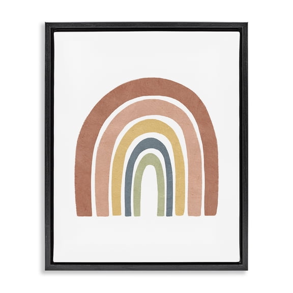 Stupell Industries Scandinavian Boho Rainbow Stripes Black Floating Frame Canvas Art, 25 x 31, by Lisa Nohren