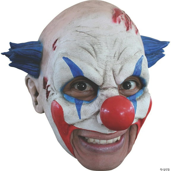 Clown with Blue Hair Latex Mask Adult Halloween Accessory