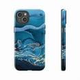 thumbnail image 2 of Luxury Ocean Blue Marble iPhone Case – Abstract Gold Vein Wave Pattern, TPU Protective Cover for iPhone 16 15 14 13 12 11 Pro Max, 2 of 5