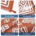 thumbnail image 6 of Garvee 9'x18' Outdoor Rug Boho Classic Outdoor Carpet, Reversible Plastic Outdoor Area Rugs Waterproof Straw Patio Rug RV Camping Mat for Deck, Porch, Beach, Backyard, Orange, 6 of 7