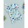thumbnail image 4 of Yunliwuli Toddler Boys Romper Swimsuit Kids Short Sleeve Bathing Suits Beach Shark/Dinosaur Print Swimwear, 4 of 10