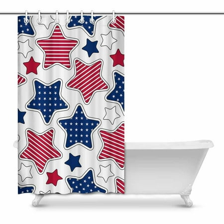 Pop American Stars And Stripes Bathroom Decor Shower Curtain Set