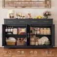 thumbnail image 5 of Homfa Modern Buffet Cabinet with 4 Drawers and 4 Doors, 59" W Sideboard Buffet Storage Cabinet with Shelves, for Kitchen Living Room Bedroom, Black, 5 of 8