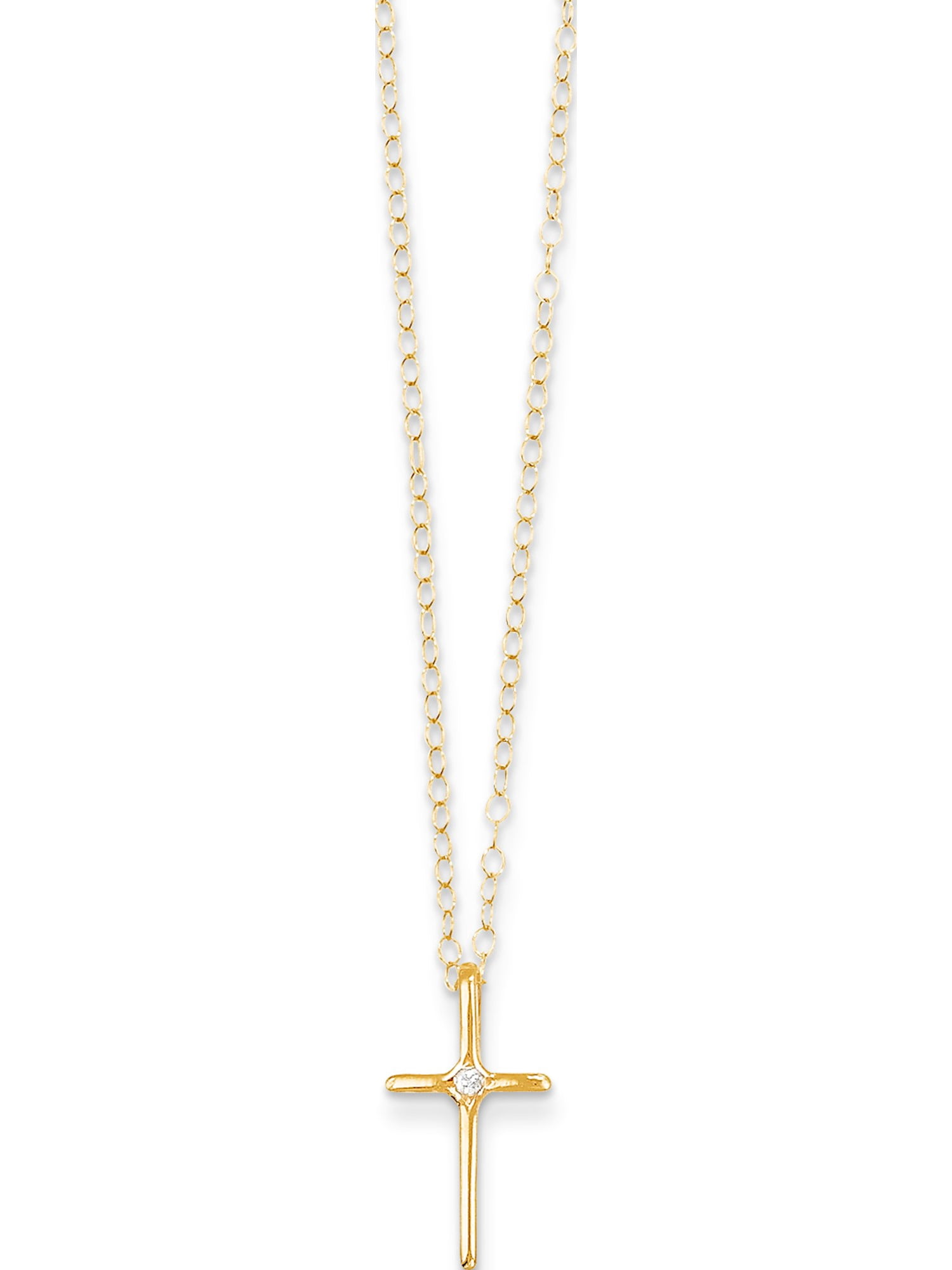 14k Madi K .01ct Diamond Cross Necklace 