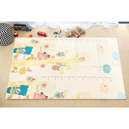 Tapis De Jeu Pour Bebe Double Face Tapis De Jeu Pliable En Mousse Pour Enfants Tapis De Jeu Portable Impermeable Reversible 177 X 116 5 X 0 8 Cm Walmart Canada