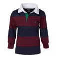 thumbnail image 4 of Polo Rugby à Manches Longues Rayé en Coton pour Garçons - Bourgogne - Taille 3, 4 of 7