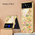 thumbnail image 1 of Funda para Samsung Galaxy Z Flip 4 5G, carcasa de teléfono con marco galvanizado de vidrio templado Floral, funda dura para Galaxy Z Flip 4 qym unisex, 1 of 2