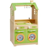 Teamson Kids Wooden Play Kitchen & Laundry Set - Washer & Dryer Green TD-11465A