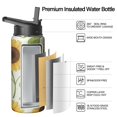 thumbnail image 2 of Sunflower Insulated Water Bottle with Straw & Cleaning Brush – 18oz | Leakproof, BPA-Free, 304 Stainless Steel, Wide Mouth, Travel Mug for Car, Gym, Office, Starry, Christmas Thanksgiving Gift, 2 of 5
