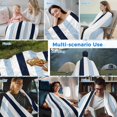 thumbnail image 5 of Navy Blue Aqua Striped Cooling Blanket, Lightweight Breathable Summer Throw Blanket with Double Sided Cold Effect, Farmhouse Stripe Art Picnic Beach Blankets Bed Sheet for Hot Sleepers 40"x60", 5 of 8