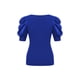 thumbnail image 4 of VISgogo Tops de punto para mujer, manga corta abullonada, cuello profundo, color sólido, fiesta en la calle, camisa envuelta de verano VISgogo moda, 4 of 9