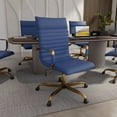 thumbnail image 2 of LeisureMod Harris High-Back Leather Office Chair With Gold Frame, 2 of 5