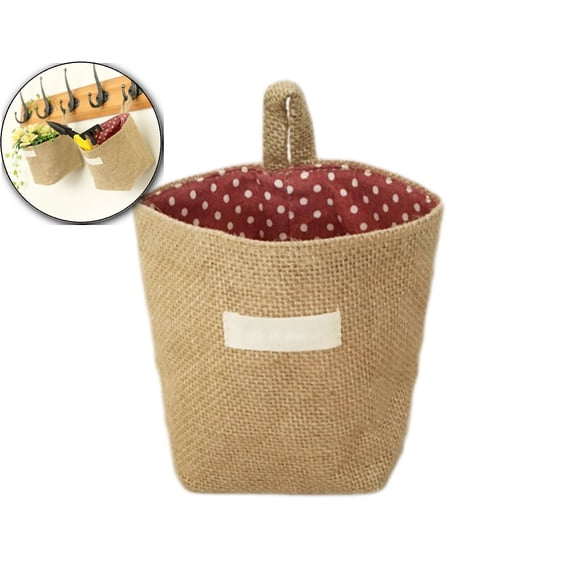 Wall Hanging Storage Bags Hanging Storage Bags Cotton Linen Storage Basket Foldable Wall Hanging Basket Family Organizer Box Decorative Bag