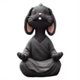 thumbnail image 1 of Estatuas de Animales Esculturas de Animales Yoga Sala de Estar Decoración de Jardín Bonsai Adornos de Escritorio Negro, 1 of 6