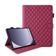 thumbnail image 3 of For Samsung Galaxy Tab A9 8.7 inch Release 2023 (SM-X110/SM-X115) Case, Rhombus Pattern Multiple Viewing Angles Stand Slim Folio Cover (Red), 3 of 6