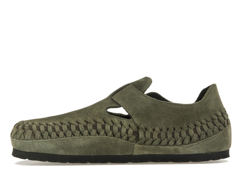 Birkenstock Men's London Braided Shearling Kith Olive Night Shoes, from StockX
