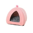thumbnail image 1 of Methold Casa portátil para el hogar para mascotas, nido de descanso de invierno para interiores, tienda para dormir de felpa, Animal pequeño, Suministros para gatos Rosa 20x20x23cm, 1 of 6