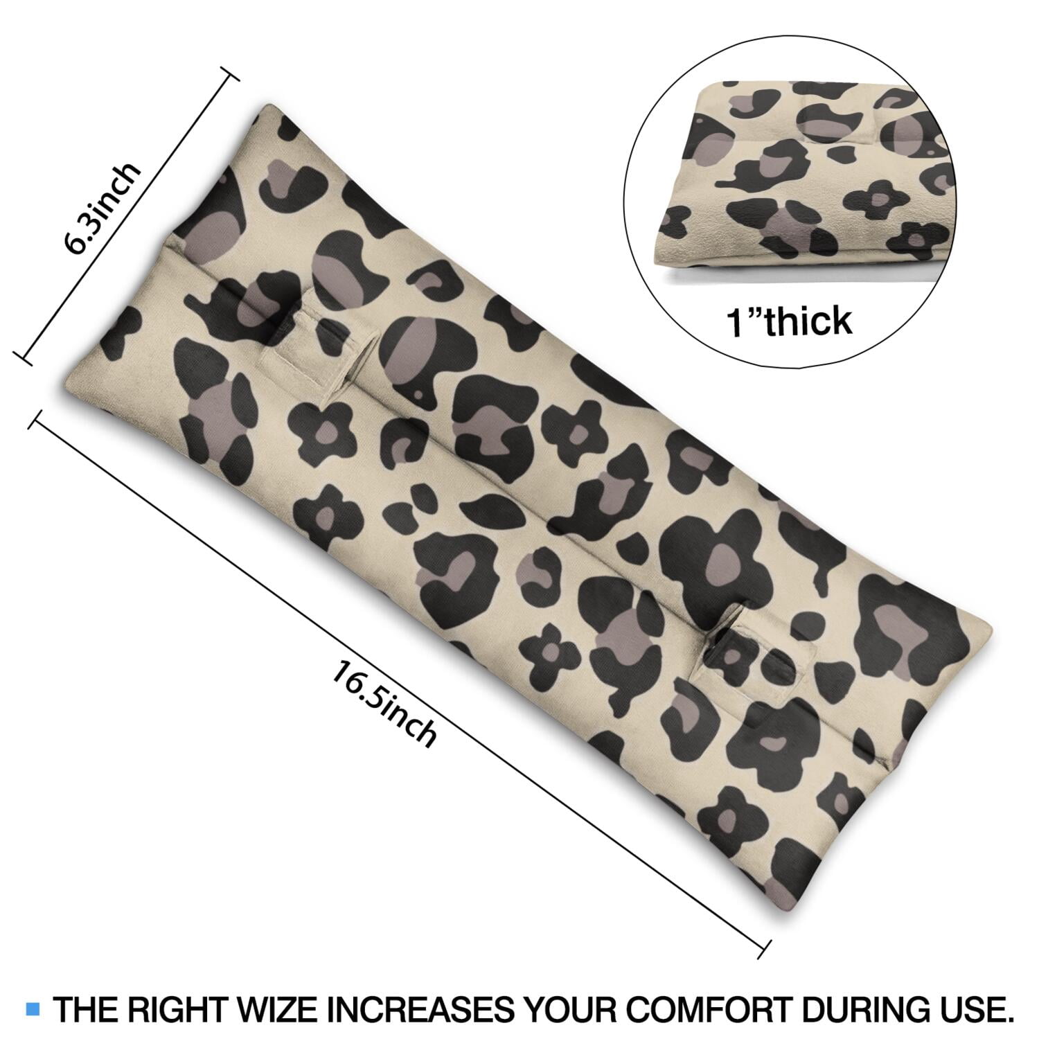 Romantic Leopard & Flowers Seatbelt Pillow - Unique Post-Surgery Comfort Cushion for Women