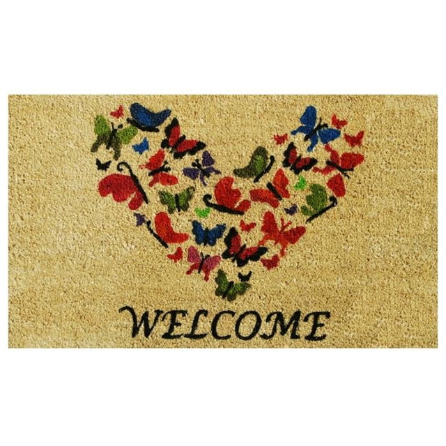 Calloway Mills 121801729 17 x 29 in. Butterfly Welcome Rectangular Doormat, Multi Color