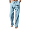 thumbnail image 1 of WEAIXIMIUNG Winter Overalls Men Men's Figure Flattering Linen Pants Fashionable Pure Color Casual Flat Front Work Pants, 1 of 9
