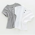 thumbnail image 4 of WOLLED Kids Baby Boys Linen T-Shirt Toddler Short Sleeve Tees Tops Summer Soft Shirt for 1M-7 Years, 4 of 9