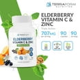 thumbnail image 2 of Natural Elderberry Capsules with Zinc & Vitamin C - Daily Immune Support Supplement – Clear, 90 Capsules - 3 Month Supply, 2 of 6