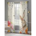 thumbnail image 4 of Bunny Easter Sheer Curtains 96 Inch Length 2 Panels Set Window Treatments, Eucalyptus Spring Floral Farmhouse Weeping Rod Pocket Semi Curtains for Living Room/Bedroom/Kitchen Décor, 104"W x 96"L, 4 of 7