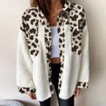 thumbnail image 2 of CEHVOM Mode Femmes Cardigan Patchwork Imprimé Léopard Veste en Peluche Manteau Liquidation, 2 of 6
