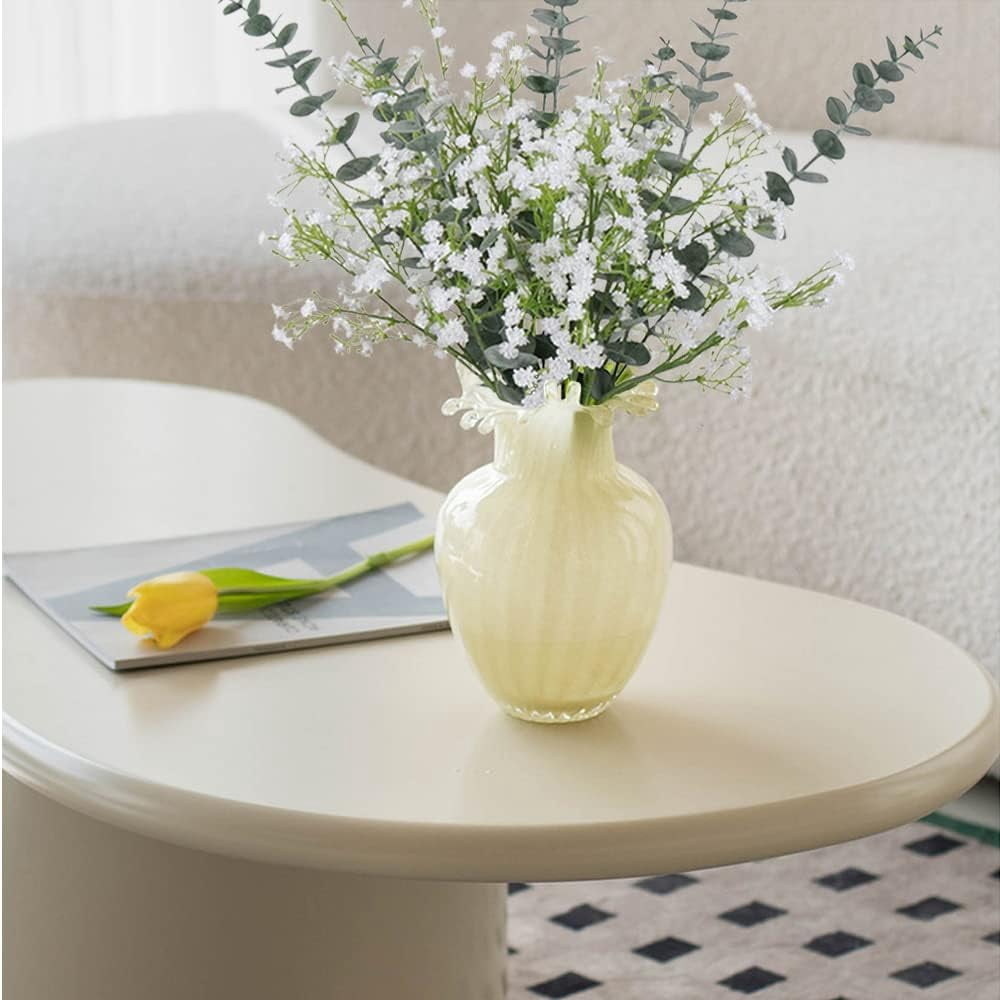 Artificial Eucalyptus Stems Leaves Babys Breath Bouquet- 20pcs Gypsophila Artificial Flowers and Faux Greenery Eucalyptuses for Vase Centerpiece Wedding Home Decor