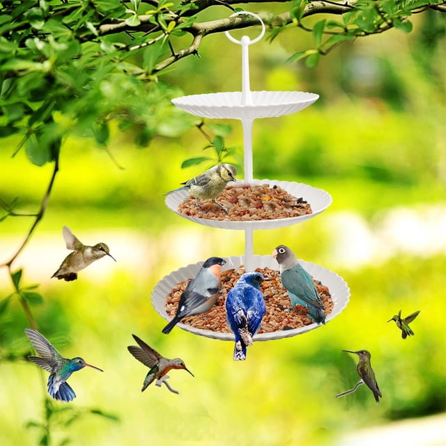 European Three Layer Fruit Tray Cake Rack Fruit Layered Tray Multifunctional Bird Feeder over And Back Bowls Wire Fruit 2 Tier Pedestal Bowls Centerpiece Big Bowls Wire Shelf