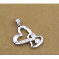 thumbnail image 4 of EOEMY 925 Sterling Silver Plating Fashion Women Double Heart Lovers Jewelry Pendant, 4 of 5