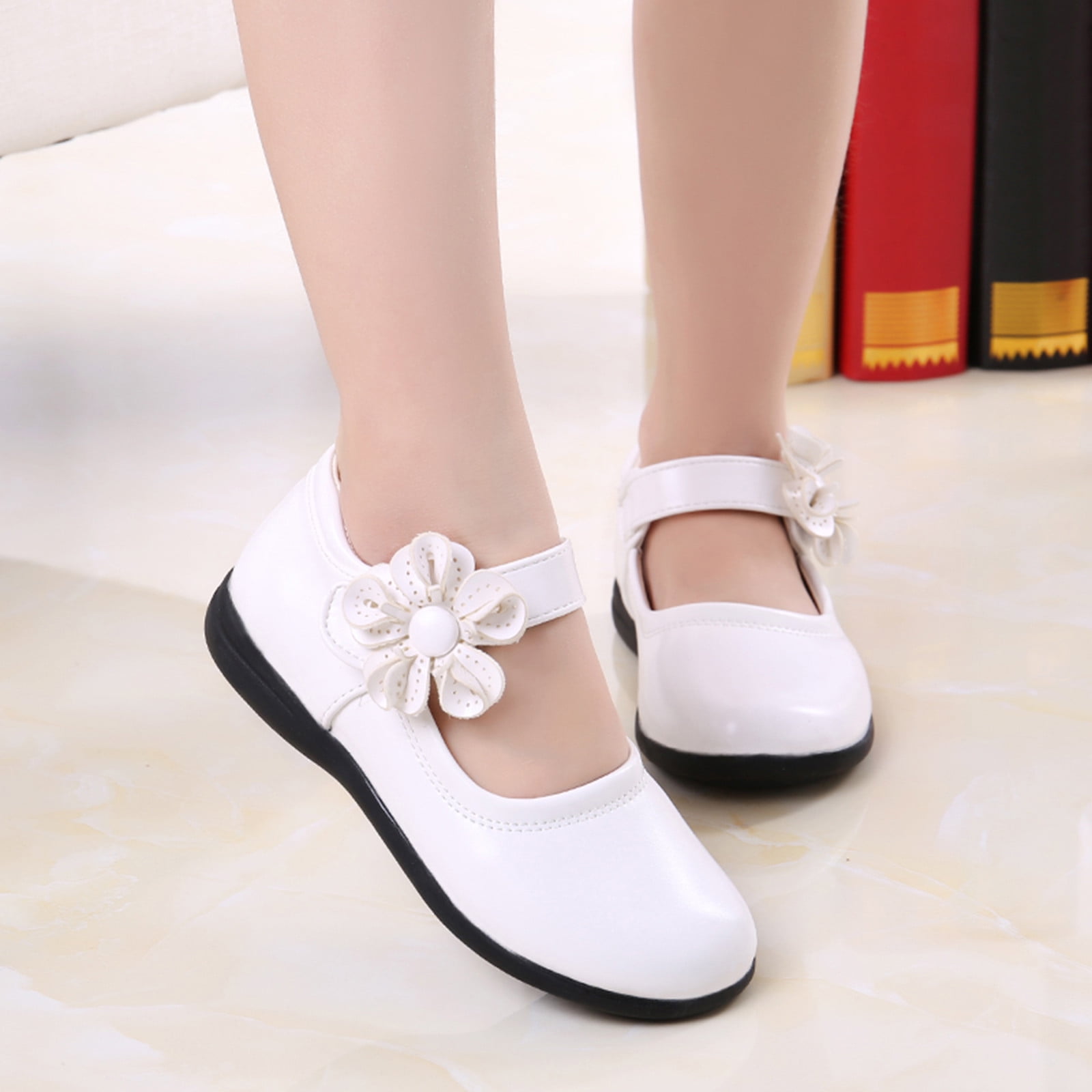 Cute Toddler Baby Girl Child Soft Sole Princess Floral Leather Single Shoes 0-4Y 