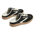 thumbnail image 4 of LUCKY STEP Comfort Mules Fashion Backless Slip On Sneakers Retro Casual Shoes,Black/White,Womens, 4 of 6
