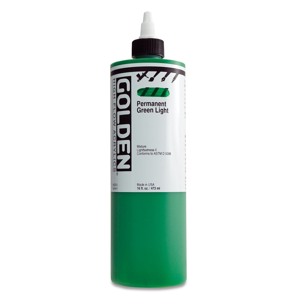 Golden� High Flow Acrylic,16 oz., Permanent Green Light