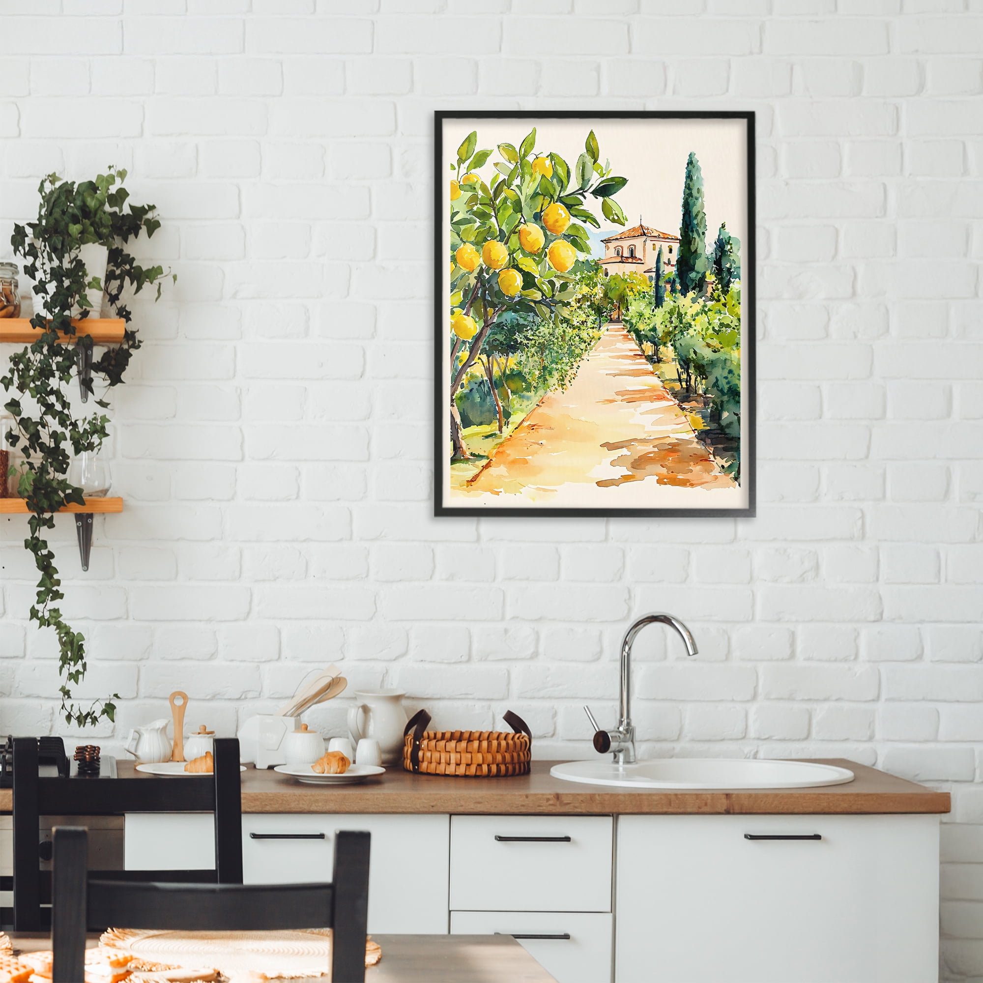 Stupell Industries Lemon Grove Pathway Black Framed Giclee Art, design by LSR Design Studio