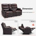 thumbnail image 3 of MCombo Power Loveseat Recliner Sofa with Console, Heat Vibration, Faux Leather for Living Room PR624, 3 of 9