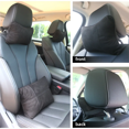 thumbnail image 4 of Almohada de cuero para el cuello para el respaldo del asiento del automóvil, cojín cómodo para las cuatro estaciones, almohadilla para la cintura con orificios para perforar el cuello, almohada protec, 4 of 5