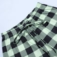 thumbnail image 6 of Bjutir Womens Pajamas Pants Casual Comfortable Micro Elastic Plaid Home Pants Drawstring Elastic Waist Loose Wide Leg Pajama Pants Green, 6 of 8