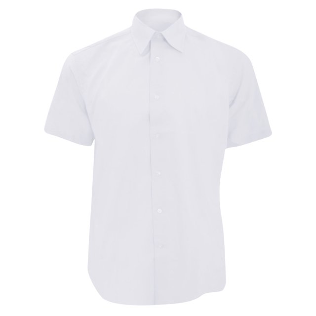 Russell Chemise Oxford Ajustée à Manches Courtes Facile d'Entretien pour Hommes de la Collection