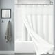 thumbnail image 1 of Accesorios de baño 3 en 1: cortina de ducha tejida y forro transparente con 12 ganchos de acero inoxidable de doble cara para baño, cortina de ducha de poliéster resistente., 1 of 6