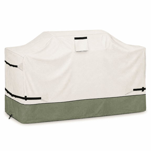 Outdoor Island Grill Cover Beige&Grayish Green 86"L x 42"W x 48"H