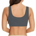thumbnail image 6 of FUNUONY Women's Wireless Bras V Mesh Comfortable Bralette Supportive Tshirt Bra No Underwire Seamless Push Up Everyday Bras Lightweight Correcting Bra for Seniors Full Coverage Soft Bra Dark Grey 4Xl, 6 of 6