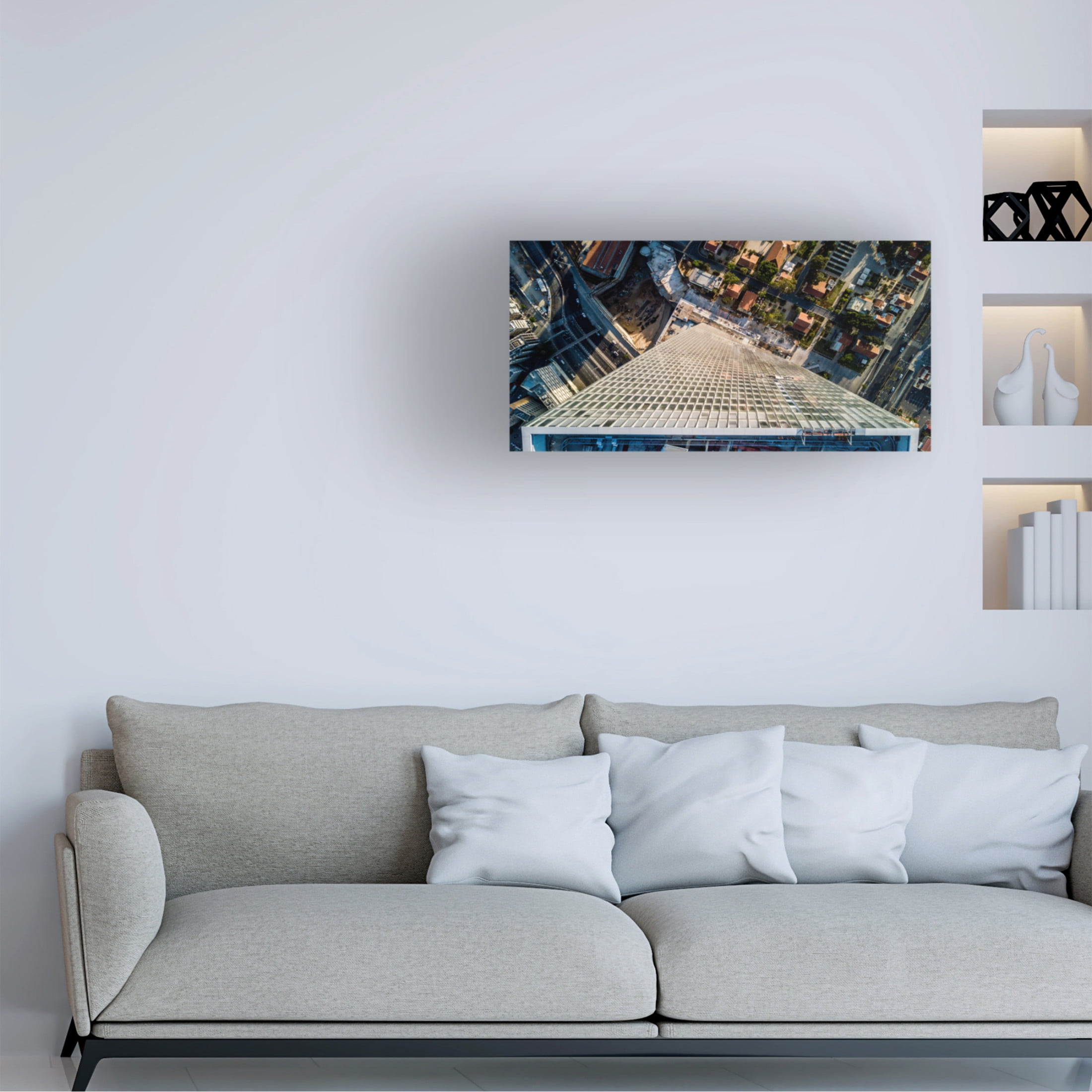 Canvas Wall Art - Or Adar 'The Twisted Tower' Wall Art for Living Room, Bedroom, or Office Décor by Trademark Fine Art - 19 x 10 Inches