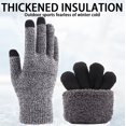 thumbnail image 4 of 2 pares de guantes de invierno para mujer con pantalla táctil, cálidos guantes de punto con forro polar y puños elásticos, guantes de invierno para enviar mensajes de texto 943, 4 of 5